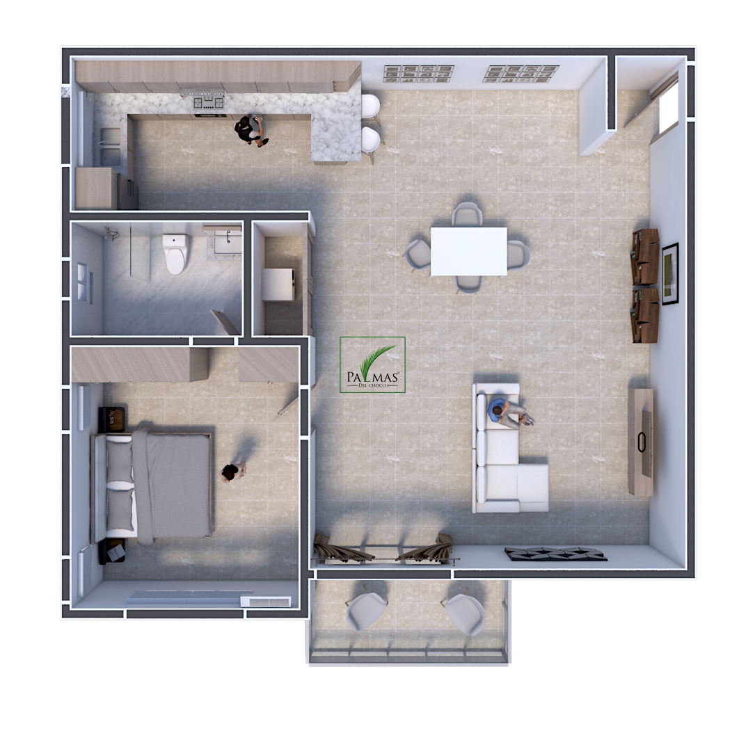 Type A – Floor plan render (1)