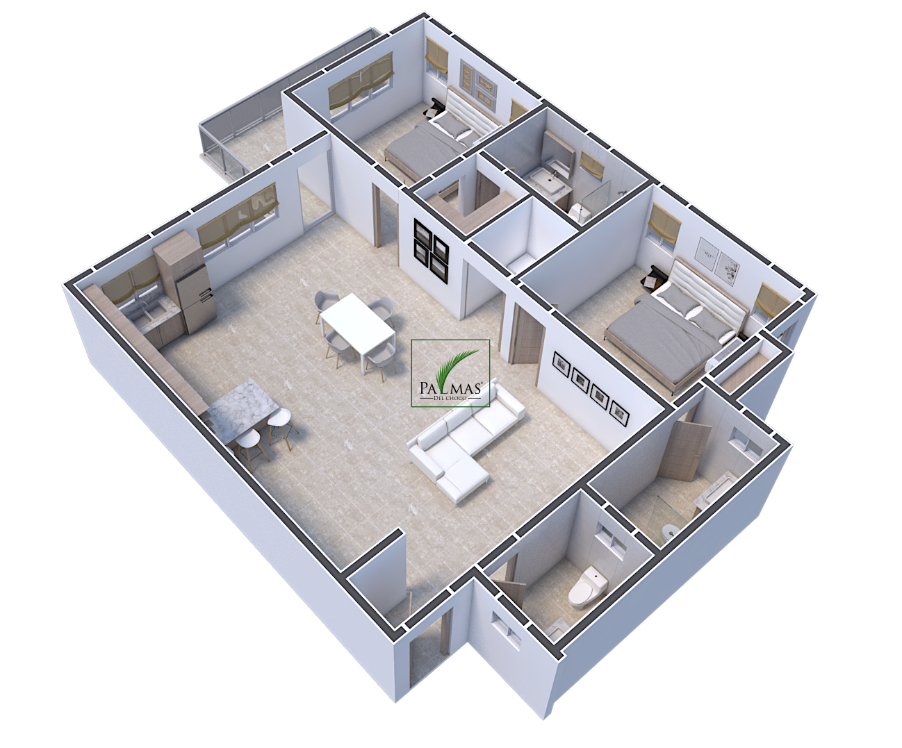 Tipo B - Planta render 2