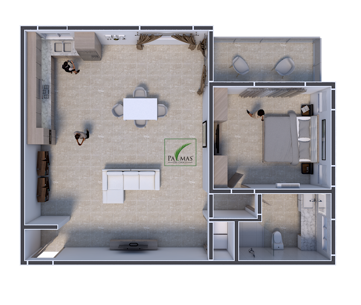 Type C – Floor plan render