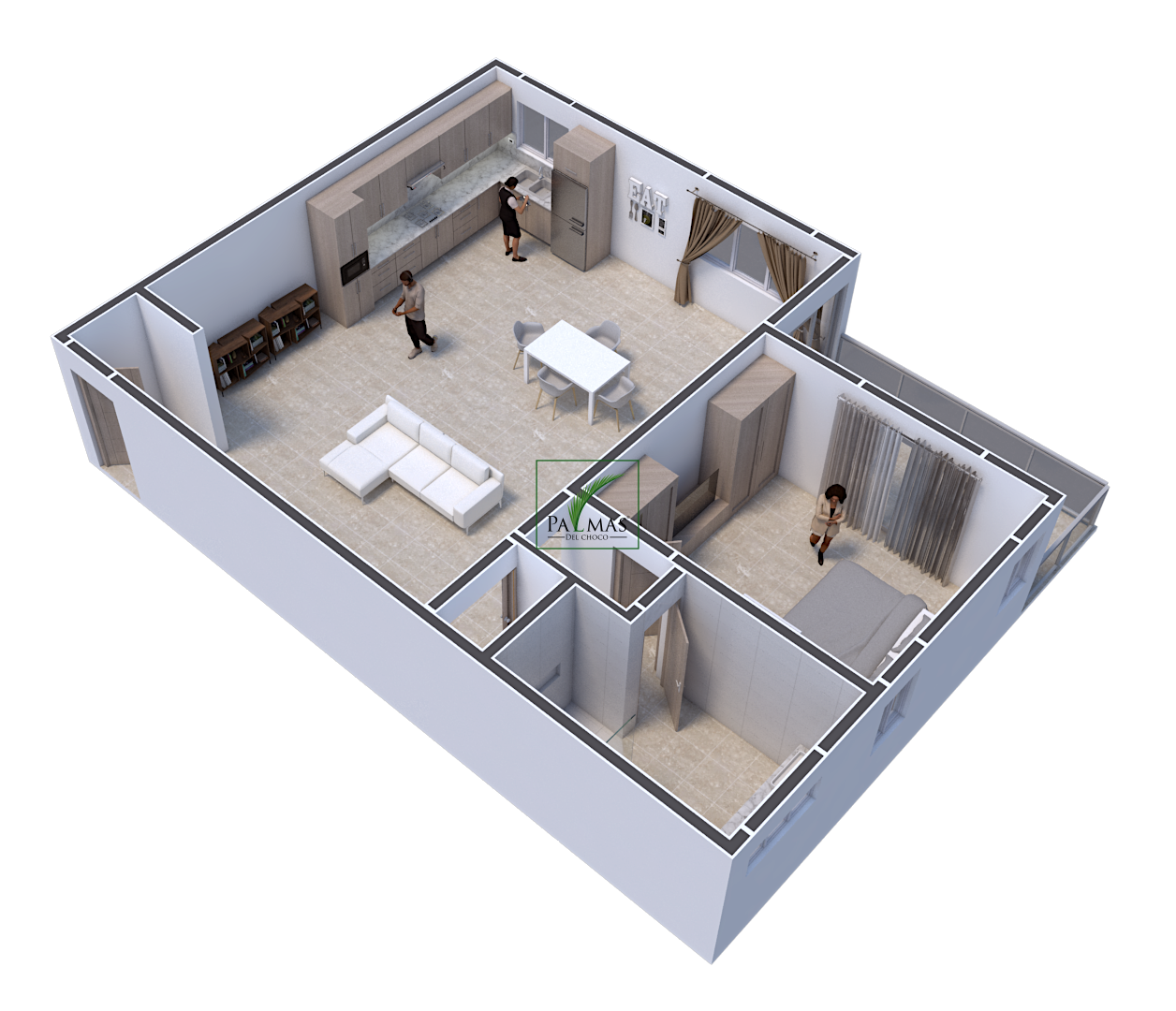 Type C – Floor plan renders 2