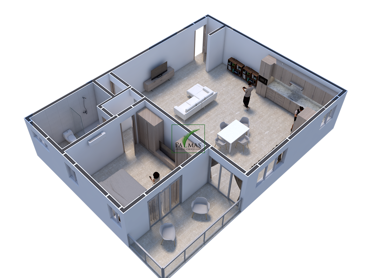 Тип C - рендеры поэтажных планов 3